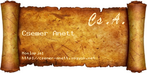 Csemer Anett névjegykártya