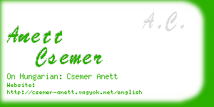 anett csemer business card